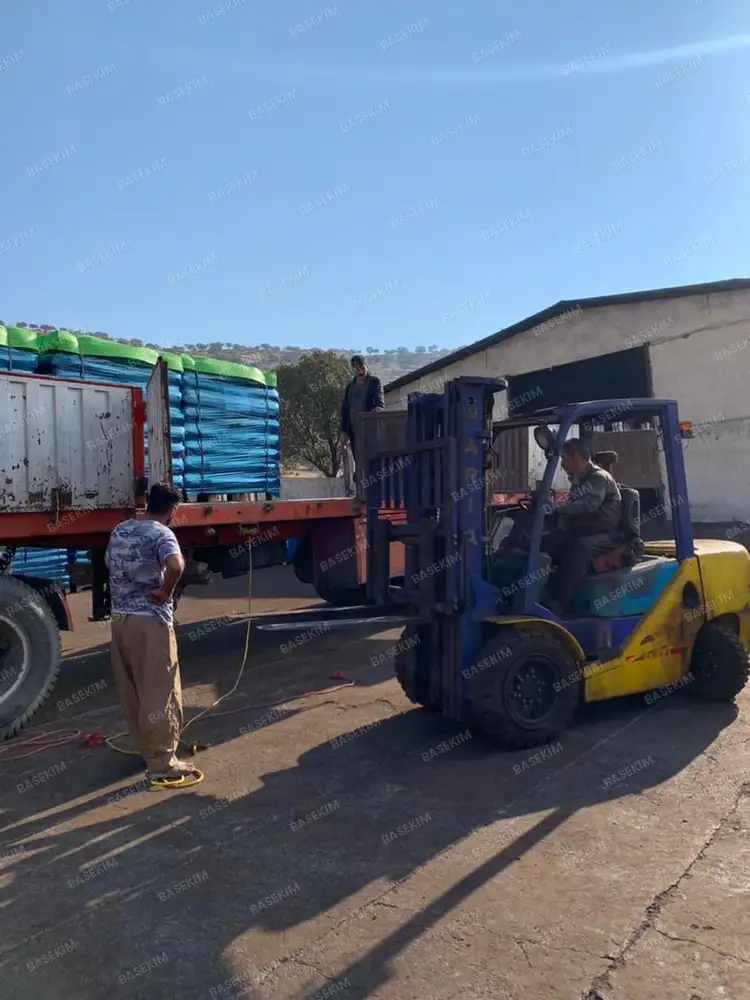 Packed gilsonite stock in the warehouse