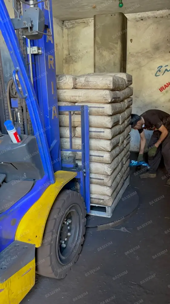Packed gilsonite stock in the warehouse